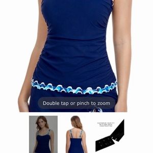 Profile by Gottex Ocean Blues 34E-Cup Shirred Underwire Tankini Top, 12 bottom